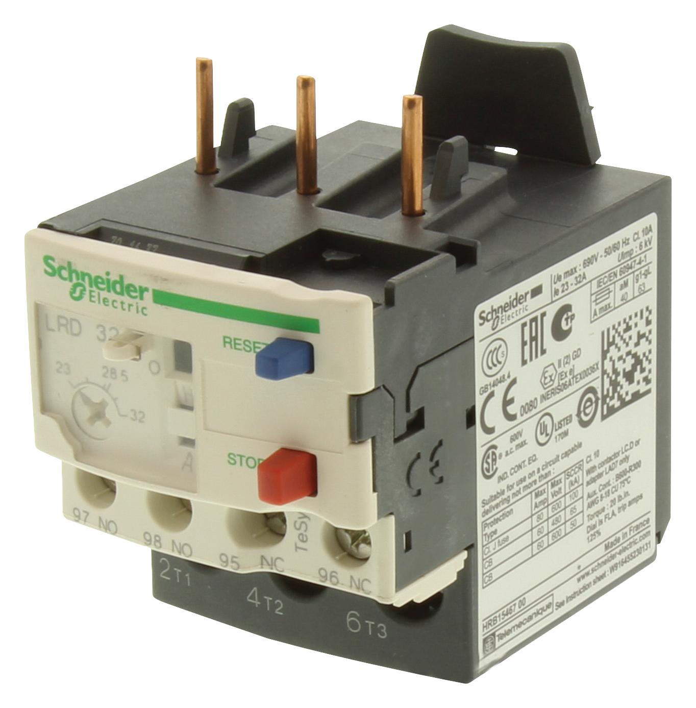 LRD32 - Schneider Electric - Overload Relay, LRD3, 23 A