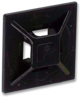 PANDUIT ABMM-AT-C0 Cable Tie Mount, 4 Way Entry, Adhesive, Black, ABS (Acrylonitrile Butadiene Styrene), 9.1 mm