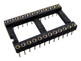 HARWIN D2824-42 IC & Component Socket, 24 Contacts, DIP, 2.54 mm, D28, 15.24 mm, Beryllium Copper