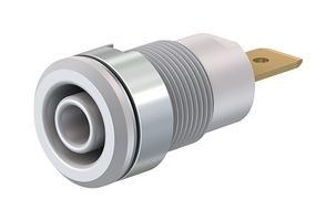 STAUBLI 23.3060-29 Banana Test Connector, 4mm, Socket, Jack, Panel Mount, 32 A, 1 kV, Gold Plated Contacts, White