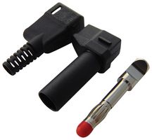 STAUBLI 22.1042 + 22.2370-21 Banana Test Connector, 4mm, Plug, Cable Mount, 32 A, 500 V, Nickel Plated Contacts, Black