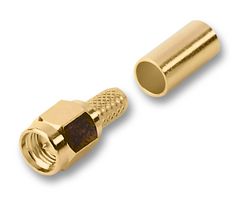 MULTICOMP PRO MP-19-03F-4-TGG RF / Coaxial Connector, SMA Coaxial, Straight Plug, Crimp, 50 ohm, RG58, RG58A, RG141A, Brass