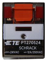 TE CONNECTIVITY - SCHRACK PT270524 General Purpose Relay, PT Series, Power, Non Latching, DPDT, 24 VAC, 12 A
