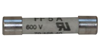 SIBA 70-125-40/5A Fuse, Cartridge, Very Fast Acting, 5 A, 600 V, 6.3mm x 32mm, 1/4" x 1-1/4", 70-125-40