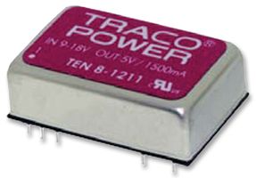 TRACO POWER TEN 8-2423 Isolated Through Hole DC/DC Converter, ITE, DIP, 2:1, 8 W, 2 Output, 15 V
