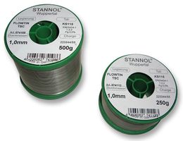 STANNOL 574114 Solder Wire, KS115, 0.5mm Diameter, 217°C, 500g