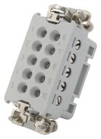 TE CONNECTIVITY - HTS 1-1103415-1 Heavy Duty Connector, 10+PE Signal, HTS, Insert, 11 Contacts, 2, Receptacle, Screw Socket