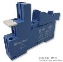 FINDER 95.03SPA Relay Socket, DIN Rail, Panel, Screw, 5 Pins, 10 A, 250 V, 95 Series