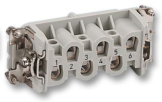 TE CONNECTIVITY - HTS 1-1104205-1 Heavy Duty Connector, 16+PE Signal, HTS, Insert, 6 Contacts, 10, Receptacle, Screw Socket
