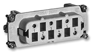 TE CONNECTIVITY - HTS 1-1104207-1 Heavy Duty Connector, Insert, Panel Mount, Receptacle, 6 Contacts, 2 Rows, Socket
