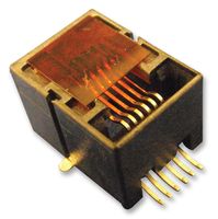 MOLEX 85502-5007 Modular Connector, Modular Jack, 1 x 1 (Port), 6P6C, Cat3, Surface Mount