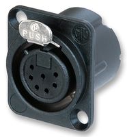 NEUTRIK NC7FD-LX-B XLR Connector, 7 Contacts, Socket, Panel Mount, Gold Plated Contacts, Metal Body, DLX