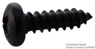 TR FASTENINGS N60.500 PRSTABB100- Screw, Self-Tapping, No.6, 12.7 mm, Chemically Blackened, Steel, Pan Head Pozidriv