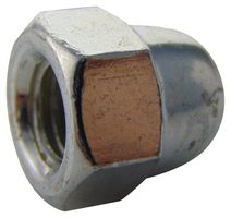 TR FASTENINGS M6- DNST-Z100- Nut, Dome, M6, Steel, Bright Zinc Plating, 100 Box
