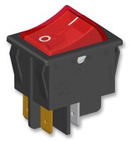 MULTICOMP MC37920-021-1102 Rocker Switch, Off-On, DPST, Illuminated, Panel Mount, Red, MC37