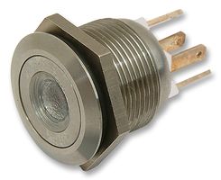 BULGIN LIMITED MPI001/28/D5 Vandal Resistant Switch, MPI001 Series, 19.2 mm, SPST-NO, Off-(On), Flush, Natural