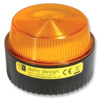 DELTA DESIGN 41209202 Beacon, Xenon, Amber, 5W, 75VAC, IP67, 76mm Dia., 48mm Height