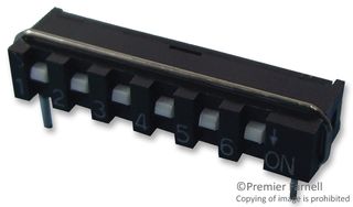 MULTICOMP PRO SIP-06A DIP / SIP Switch, 6 Circuits, Slide, Through Hole, SPST, 5 V, 10 mA