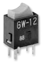 NKK SWITCHES GW12RHP Rocker Switch, On-None-On, SPDT, Non Illuminated, Through Hole, Grey, GW Series