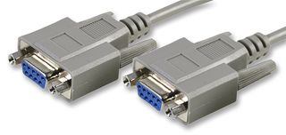 VIDEK 4070-5 Computer Cable, Null Modem, D Sub Mini Socket, D Sub Mini Socket, 16.4ft, 5m, White