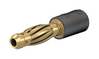 STAUBLI 24.0106-4 Banana Test Connector, 4mm, Plug, Socket, Cable Mount, 25 A, 60 V, Gold Plated Contacts, Black