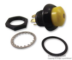 OTTO CONTROLS LP9-21131K24 Industrial Pushbutton Switch, IP68S, LP9 Series, 12.8 mm, SPDT-DB, Momentary, Round Raised, Yellow