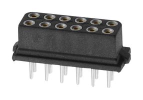 HARWIN M80-8501242 PCB Receptacle, Board-to-Board, Wire-to-Board, 2 mm, 2 Rows, 12 Contacts, Through Hole Mount