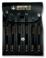 BERNSTEIN WERKZEUGFABRIK 5-060 Tweezer, 6 Piece Set, ESD, Stainless Steel Body, Stainless Steel Tip