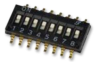 GRAYHILL 97C08ST DIP / SIP Switch, 8 Circuits, Slide, Surface Mount, SPST, 24 V, 25 mA