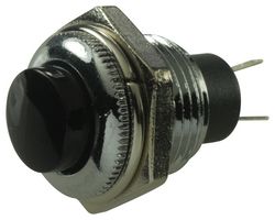MULTICOMP PRO R13-502MA-05-B Pushbutton Switch, 12.7 mm, SPST, Off-(On), Round Raised, Black