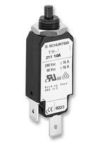 SCHURTER T11-211-10 Thermal Circuit Breaker, T11 211, 10 A, 1 Pole, 48 V, 240 V, Panel