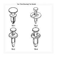 ESSENTRA COMPONENTS TR-2 Rivet, Black, Nylon 6.6, 2.5 mm - 8.9 mm Grip, 3.7 mm Hole, 2.5 mm Depth