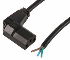MULTICOMP PRO SH10186R LEAD, 90 IEC TO BARE, BLACK, 3.5M