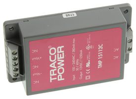 TRACO POWER TMP 15112C AC/DC Enclosed Power Supply (PSU), ITE, 1 Outputs, 15 W, 12 VDC, 1.25 A