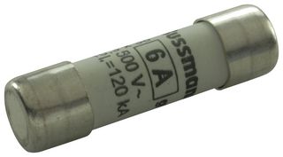 EATON BUSSMANN C10G6 Fuse, Industrial / Power, Class gG / gL, 6 A, 500 V, 10mm x 38mm, 13/32" x 1-1/2"