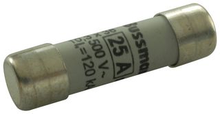EATON BUSSMANN C10G25 Fuse, Industrial / Power, Class gG / gL, 25 A, 500 V, 10mm x 38mm, 13/32" x 1-1/2"