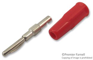 RADIALL R921331 Banana Test Connector, 2mm, Plug, 10 A, Nickel Plated Contacts, Red