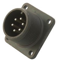 AMPHENOL INDUSTRIAL MS3102E14S-6P.. Circular Connector, MIL-DTL-5015 Series, MS3102 Series, Box Mount Receptacle, 6 Contacts