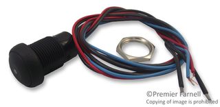 APEM IRR3F422L0B Industrial Pushbutton Switch, IR Series, 16.2 mm, SPST-NO, Momentary, Round, Black
