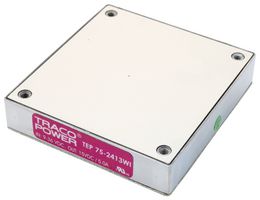 TRACO POWER TEP 75-2413WI Isolated Chassis Mount DC/DC Converter, Railway, Module, 4:1, 75 W, 1 Output, 15 V