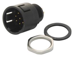 BINDER 99-9127-00-08 Circular Connector, Miniature Circular Connector, 720 Series, Panel Mount Plug, 8 Contacts