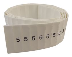 PRO POWER LHS12-4TW/5 Wire Marker, Pre Printed Heat Shrinkable Sleeve, 5, PO (Polyolefin), White, 5mm x 20mm, 12 mm