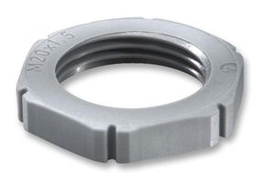 WISKA EMUG 32 GRY Locknut, Metric, Non Metallic, Light Grey RAL 7035, M32, Polyamide/Glass Fibre, 6 mm