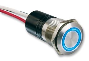 BULGIN LIMITED MPI002/FL/BL/24 Vandal Resistant Switch, MPI002 Series, 19.2 mm, SPST-NO, Momentary, Flush, Natural