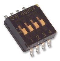 TE CONNECTIVITY - ALCOSWITCH 1571983-5 DIP / SIP Switch, 4 Circuits, Slide, Surface Mount, SPST, 24 VDC, 25 mA