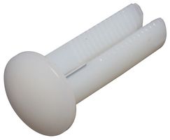ESSENTRA COMPONENTS BR2-488-01 Rivet, Plastic, Half, Nylon, 7.1 mm Mounting Hole, 10.3 mm Dia, 14 mm Overall, 40 Pack