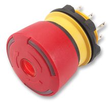 EAO 84-5040.0020 Emergency Stop Switch, DPST-NC, On-Off, Quick Connect, Solder, 5 A, 250 V, 250 V
