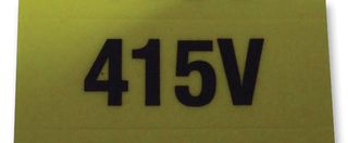 PRO POWER 7827650 Label, Self Adhesive, 11 mm, 32 mm, Vinyl, 415V