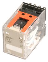 OMRON INDUSTRIAL AUTOMATION MY4 DC24 Power Relay, Miniature, 4PDT, 24 VDC, 3 A, MY Series, Socket, Non Latching