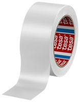 TESA 60760-00094-01 Hazard Warning Tape, Floor Marking, PVC (Polyvinyl Chloride), White, 50 mm x 33 m